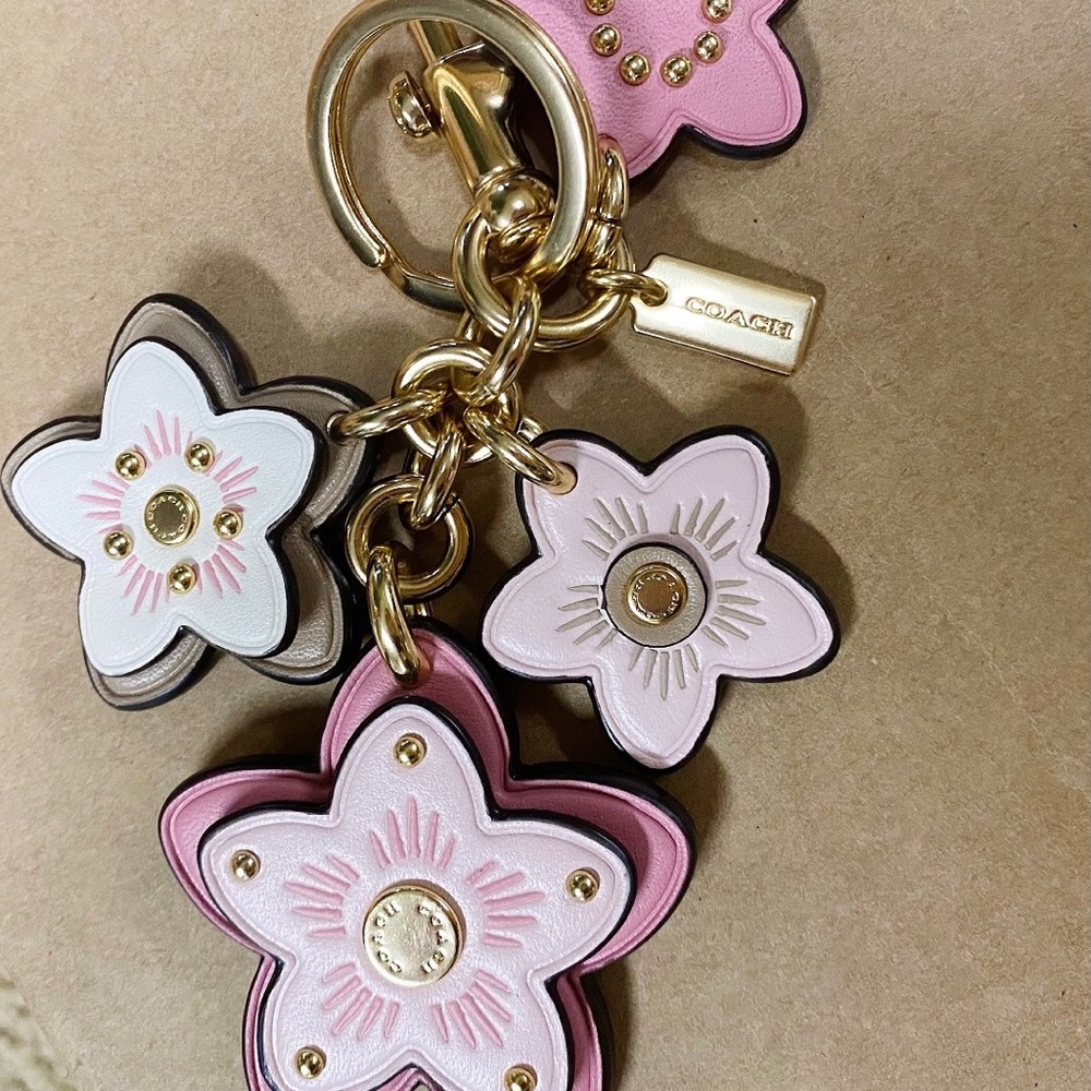 NEW Coach Wildflower purse charm key chain